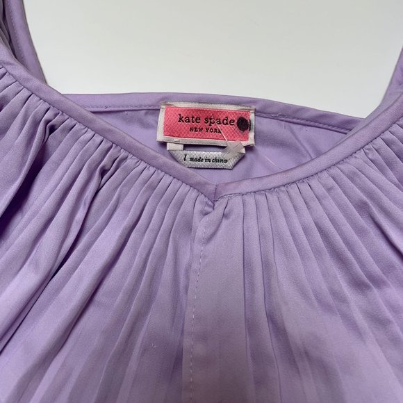 Kate Spade Lilac Pleated and Belted Sleeveless Top - Picture 3 of 10
